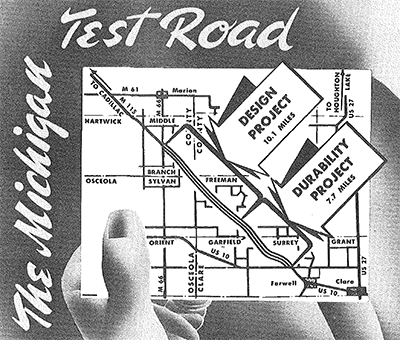 Michigan Test Road location map, 1960