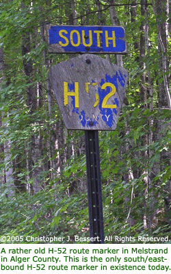 H-52 route marker in Alger County.