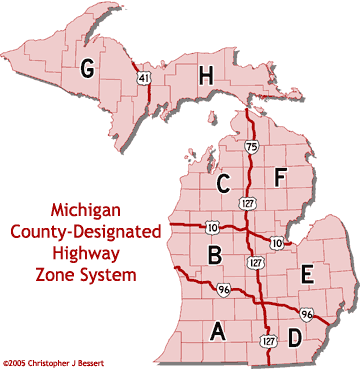County-Designated Highway Zone Map