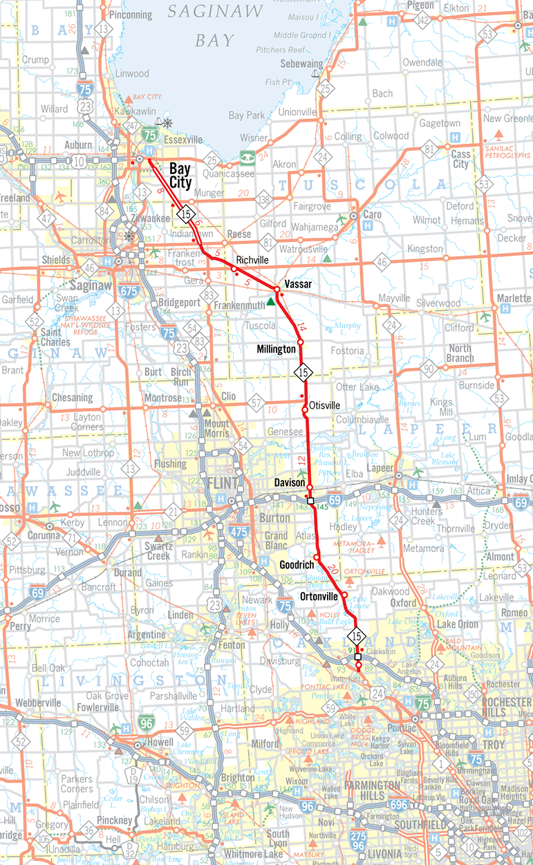 M-15 Route Map