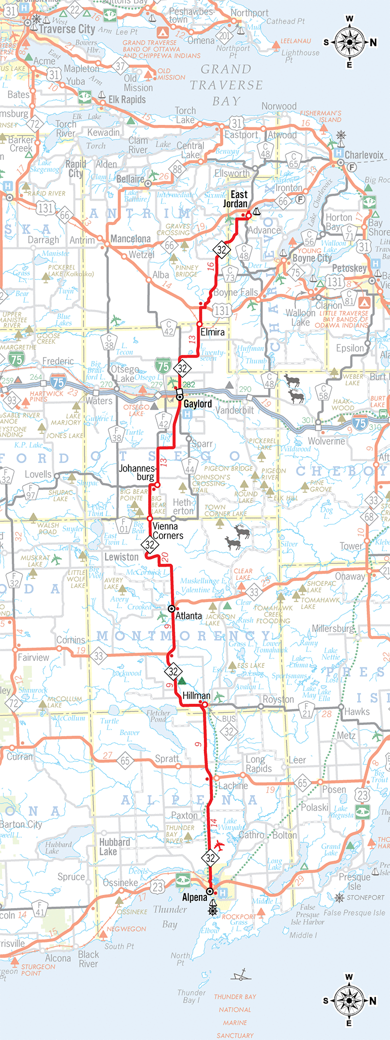 M-32 Route Map