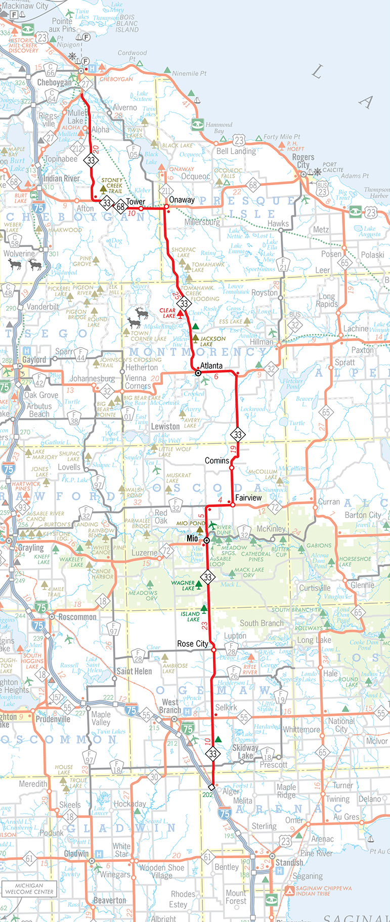 M-33 Route Map