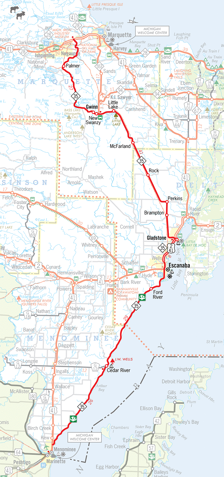 M-35 Route Map