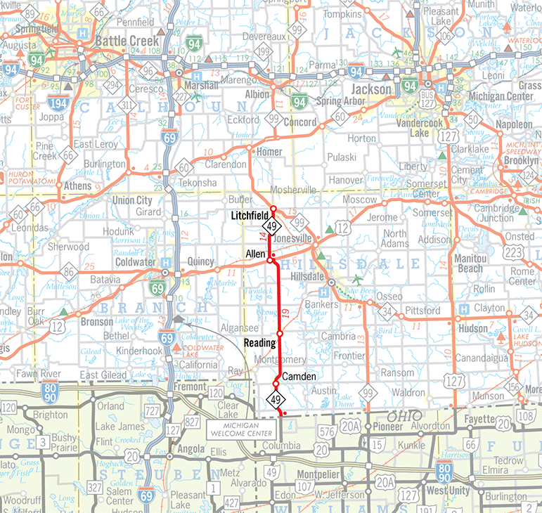 M-49 Route Map