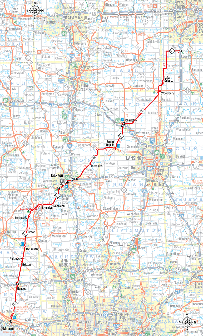 M-50 Route Map