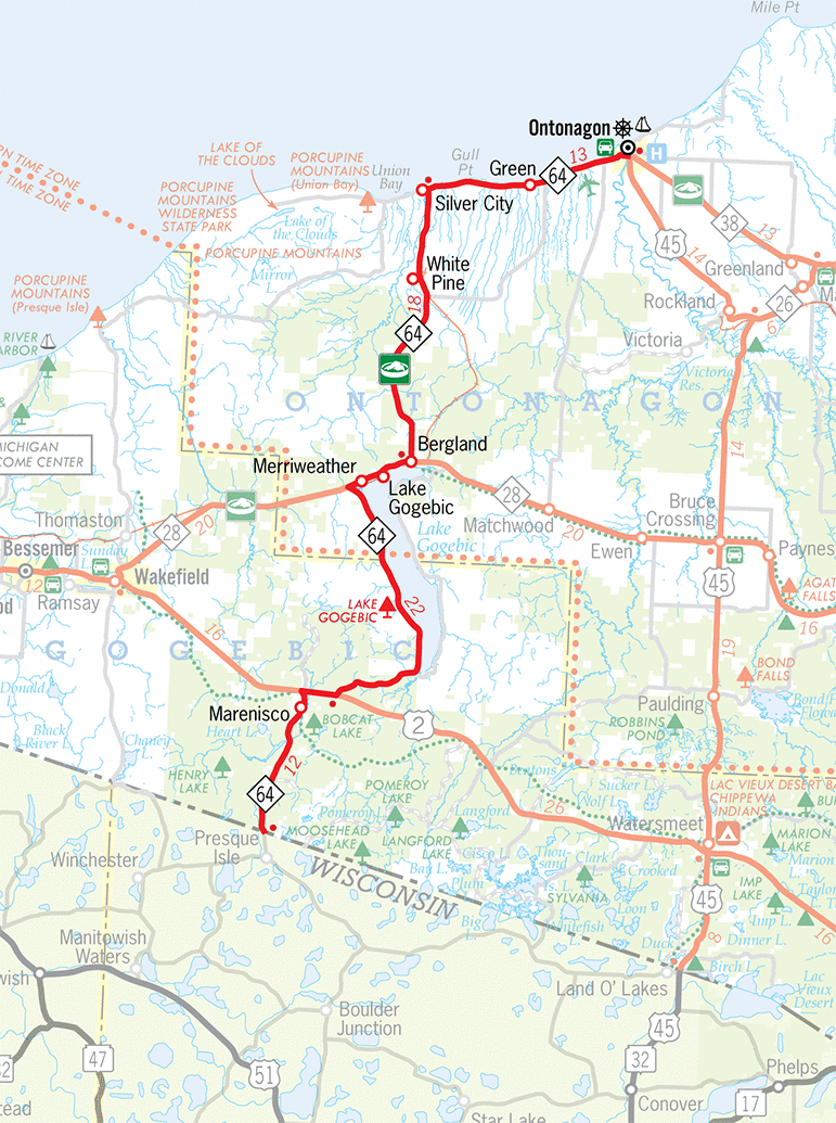 M-64 Route Map