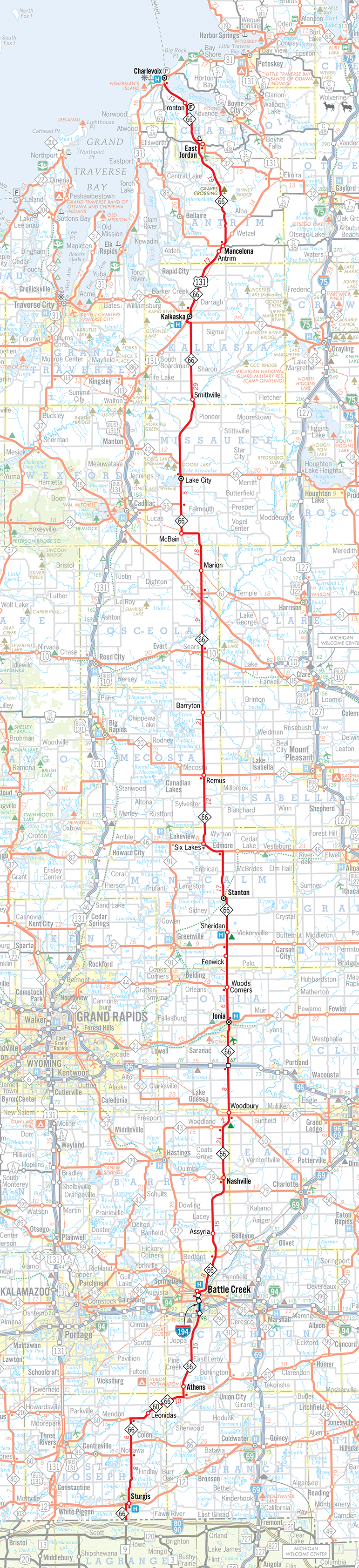 M-66 Route Map