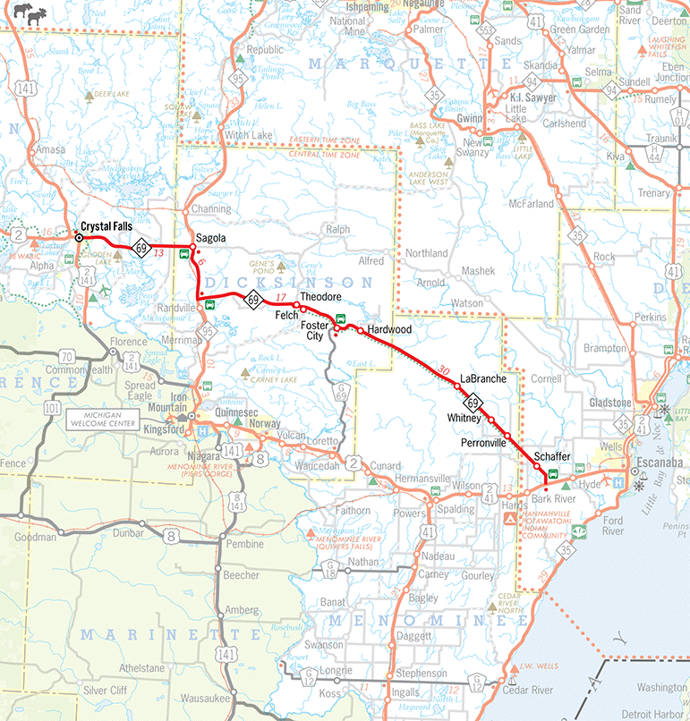 M-69 Route Map