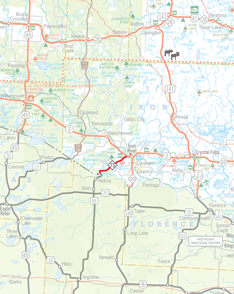 M-73 Route Map