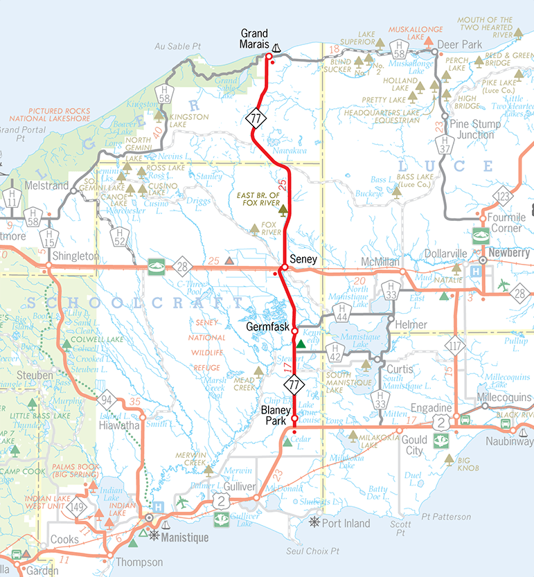 M-77 Route Map