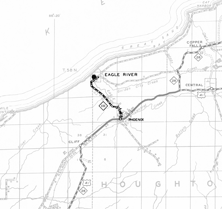 Former M-111 Route Map