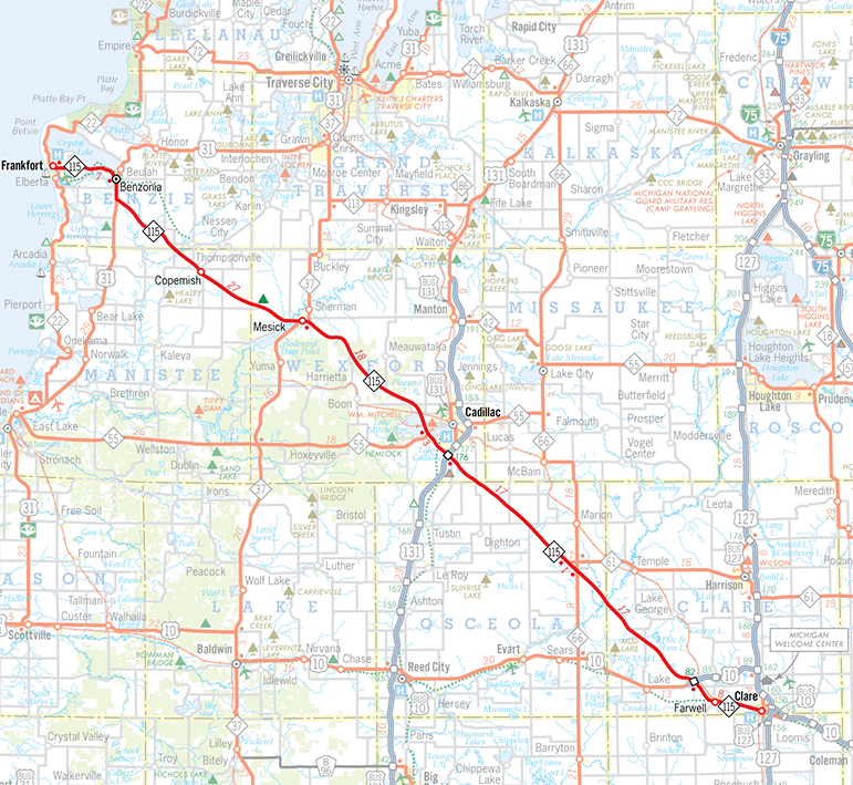 M-115 Route Map