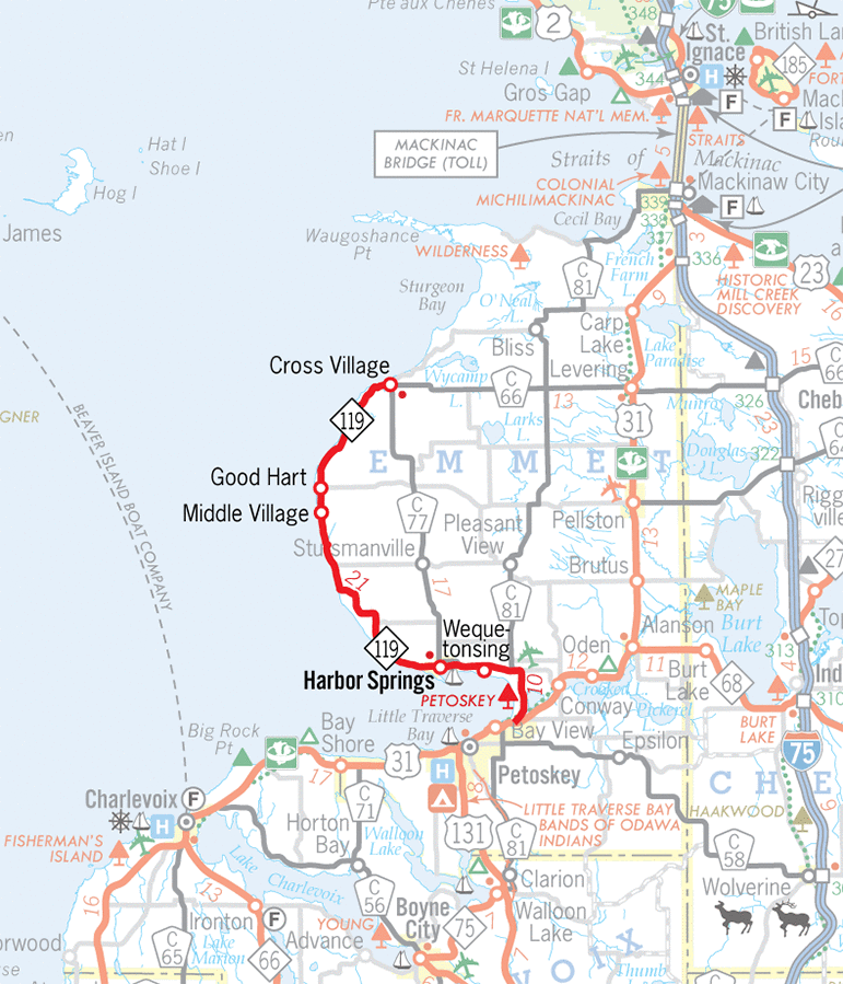 M-119 Route Map