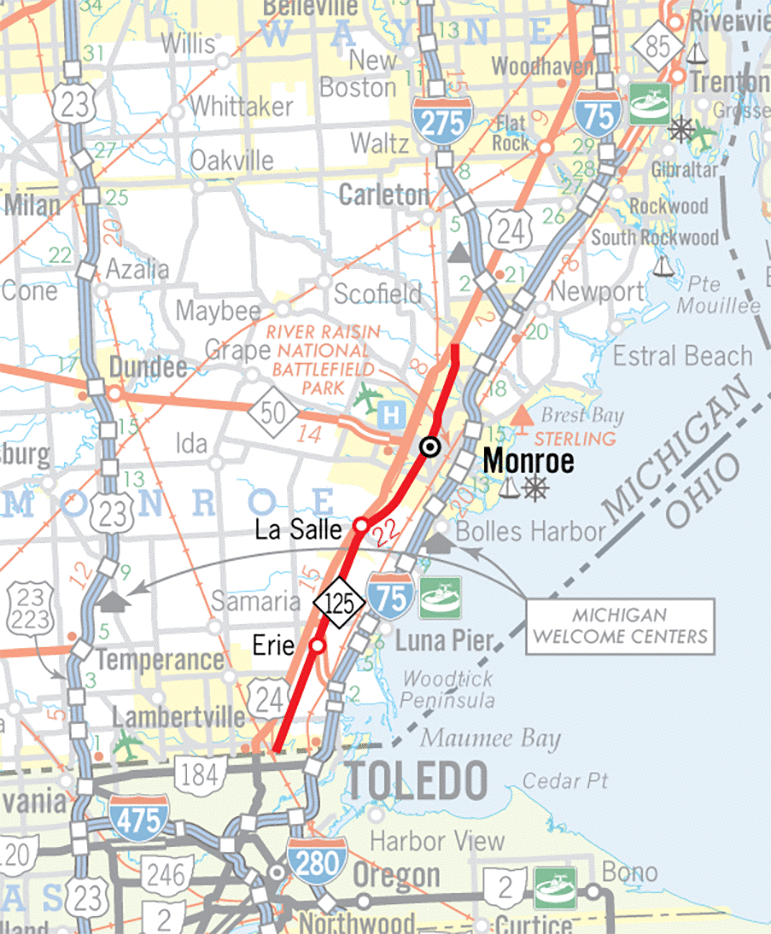 M-125 Route Map