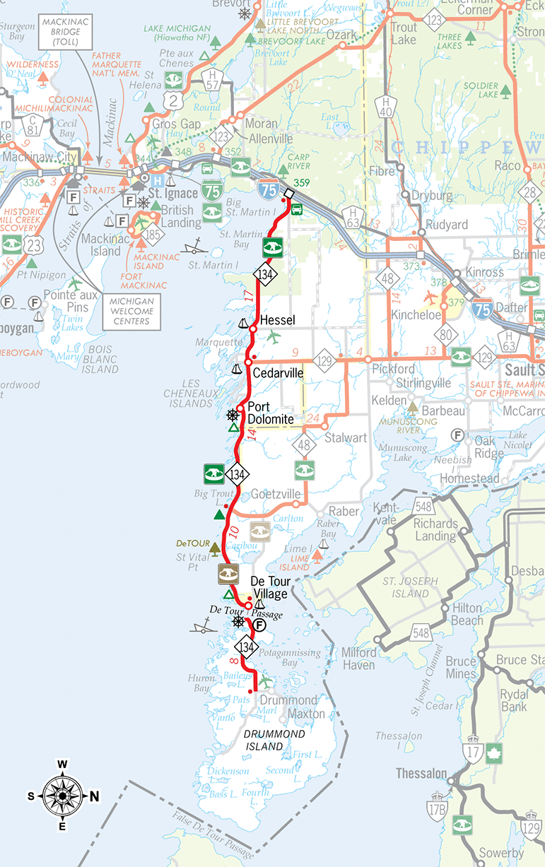 M-134 Route Map