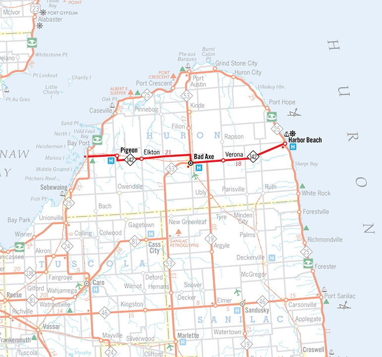 M-142 Route Map