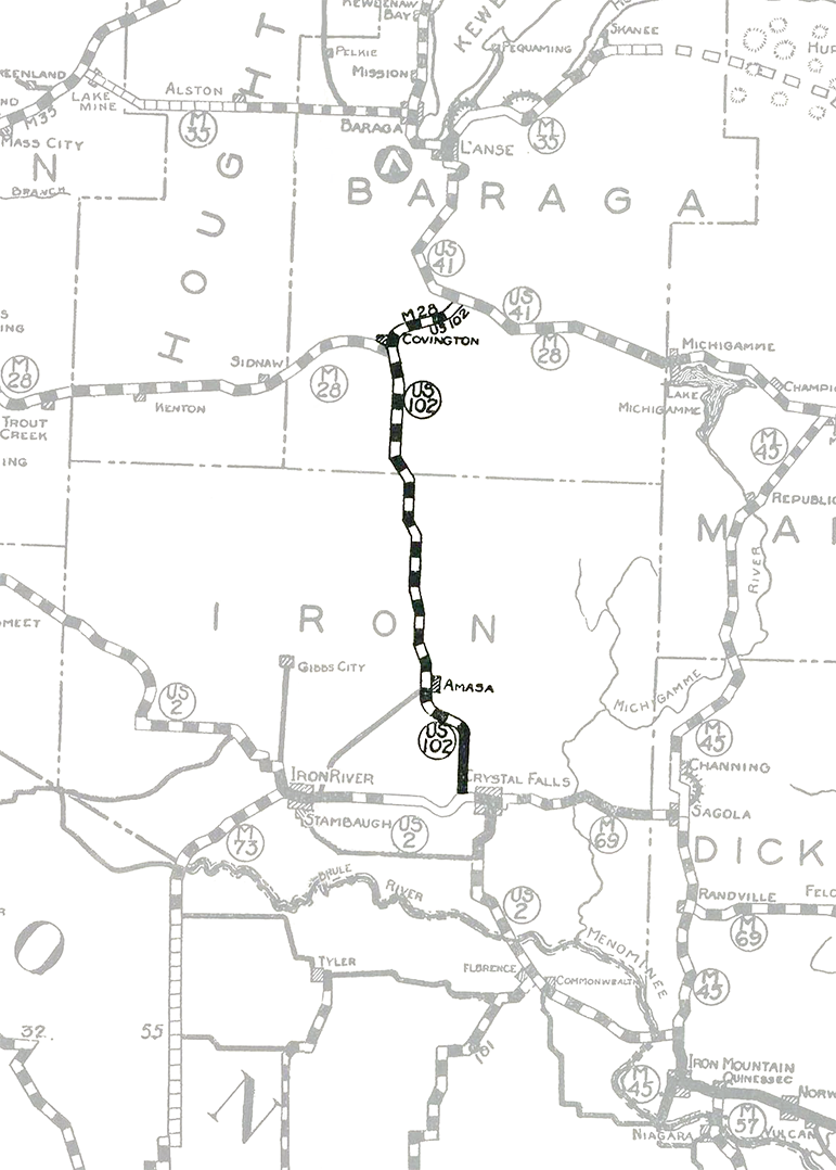 Historic US-102 Route Map