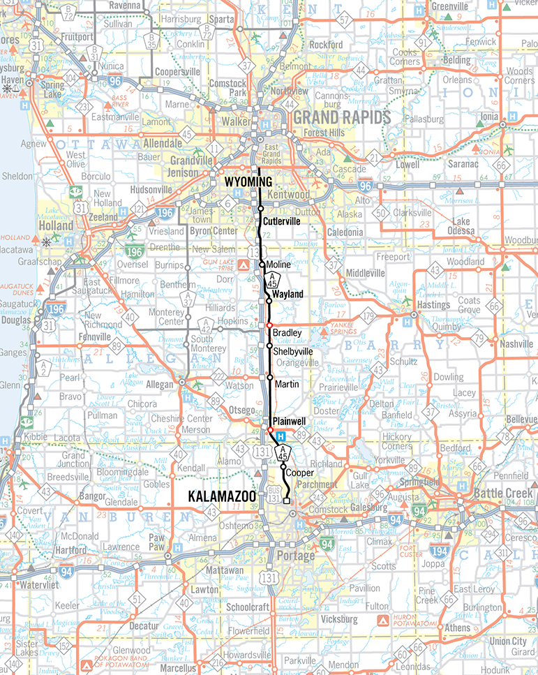 A-45 Route Map