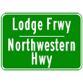 Lodge Frwy/Northwestern Hwy sign