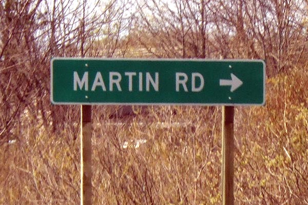 Martin Rd sign on US-31 in Charlevoix Co