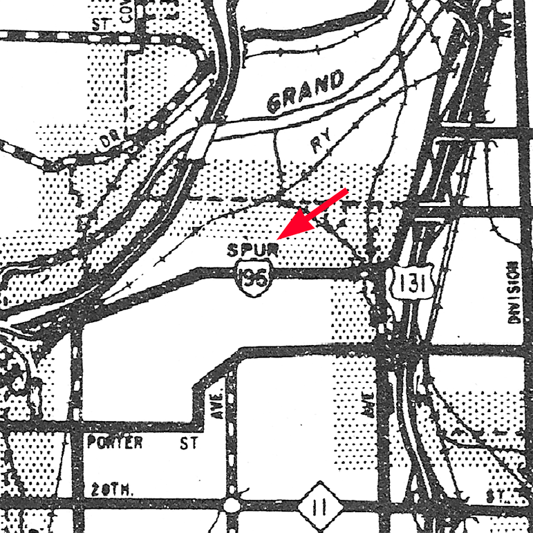 BS I-196 (Wyoming) map excerpt, MDOT c.1979