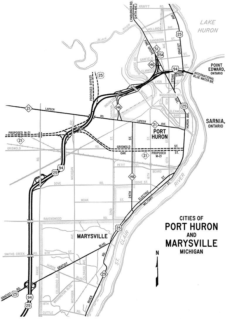 Former M-145 Route Map, 1953