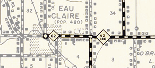 M-62 at Eau Claire Map, 1951