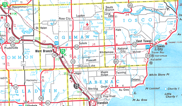 The Ogemaw Routes map, 1985