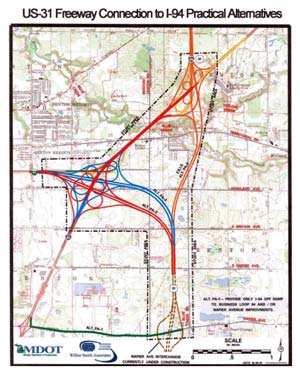 US-31 Freeway Berrien Practical Alternatives Map