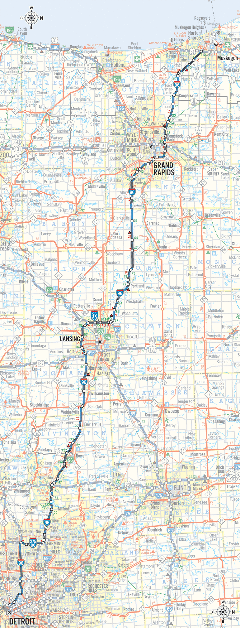 I-96 Route Map