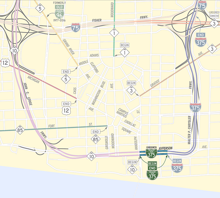 BS I-375 Route Map