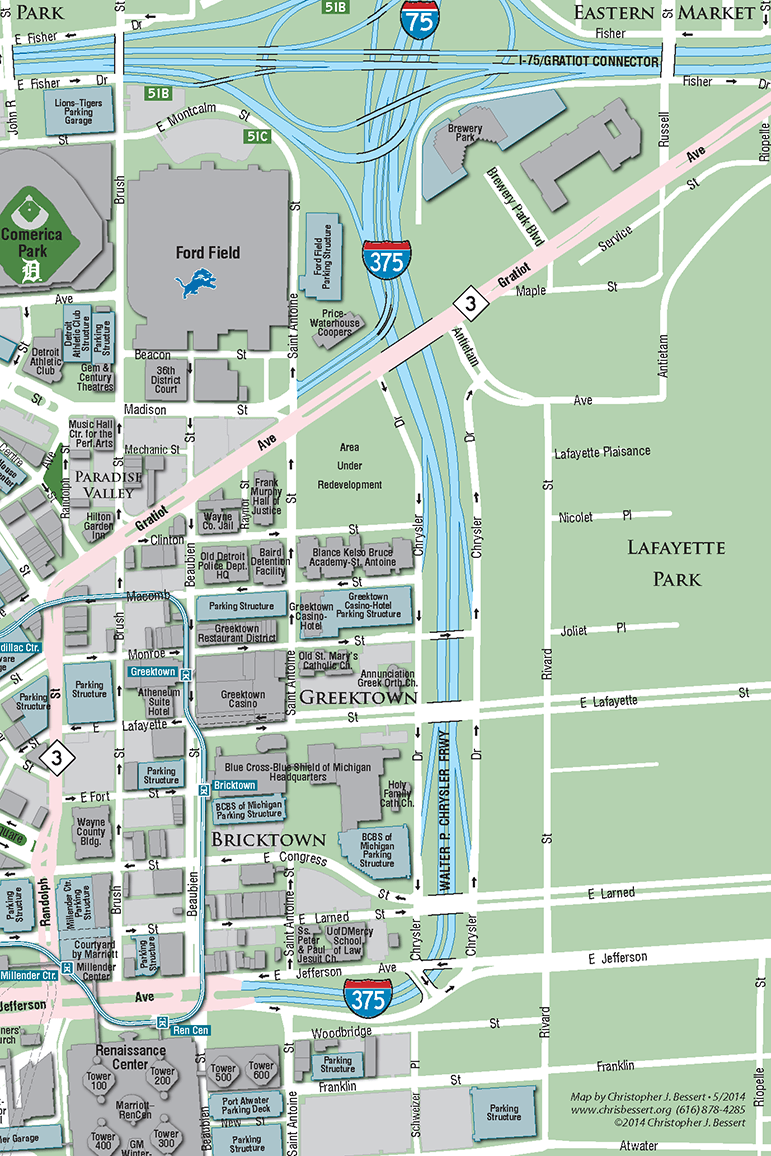 I-375 Route Map