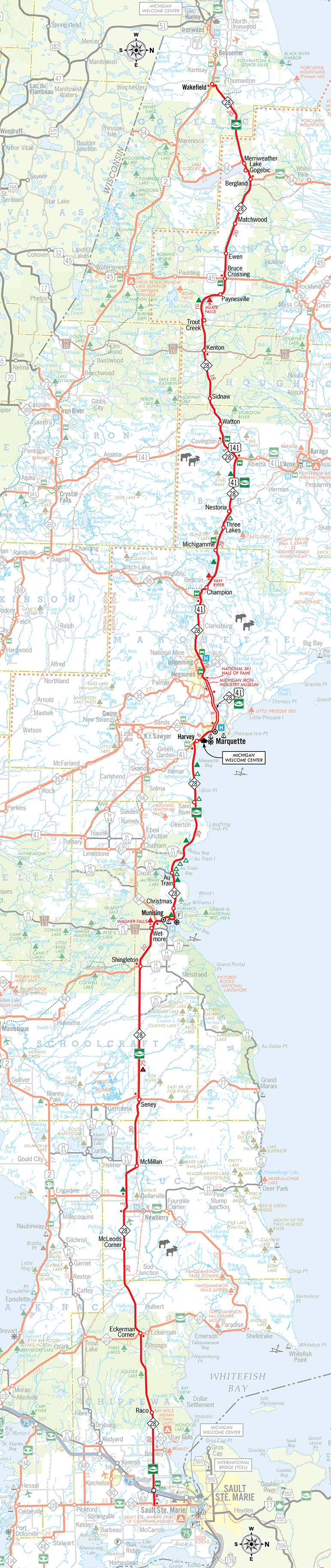M-28 Route Map