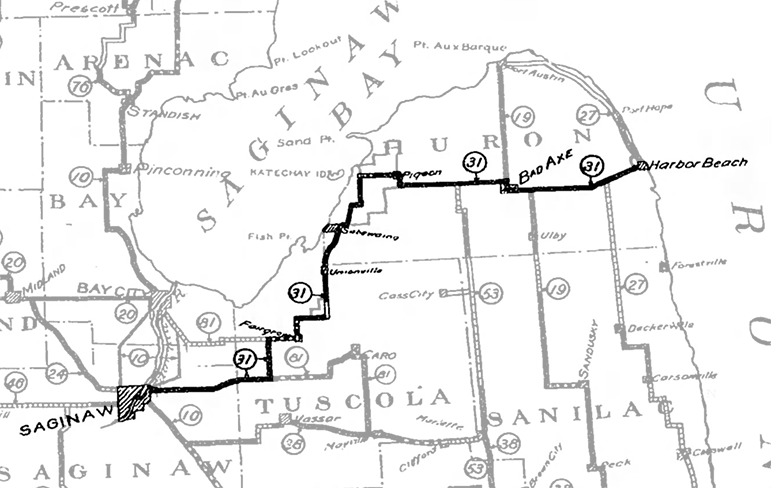 M-31 Route Map, 1921