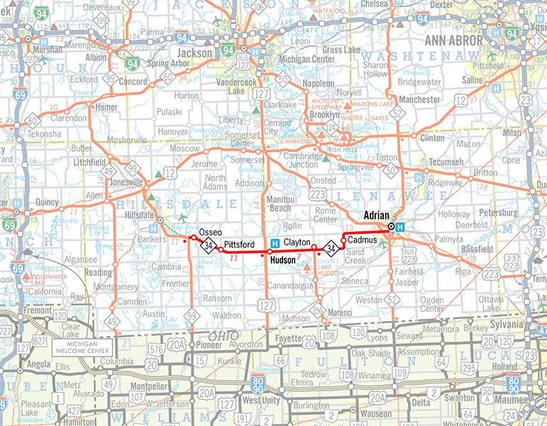 M-34 Route Map