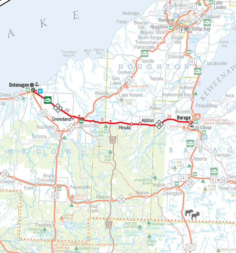 M-38 Route Map