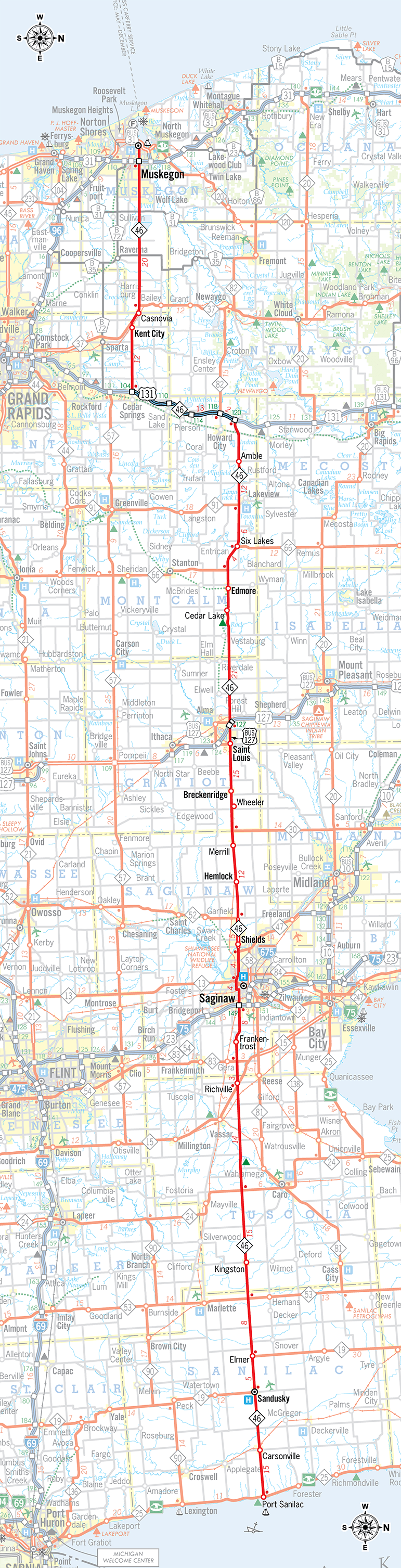 M-46 Route Map