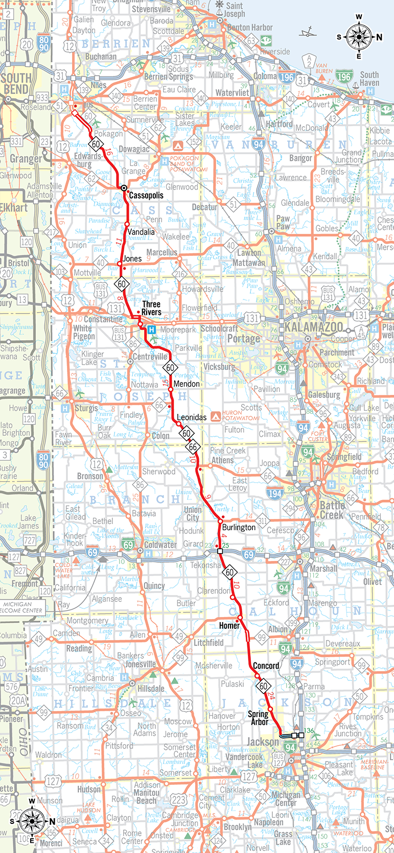 M-60 Route Map