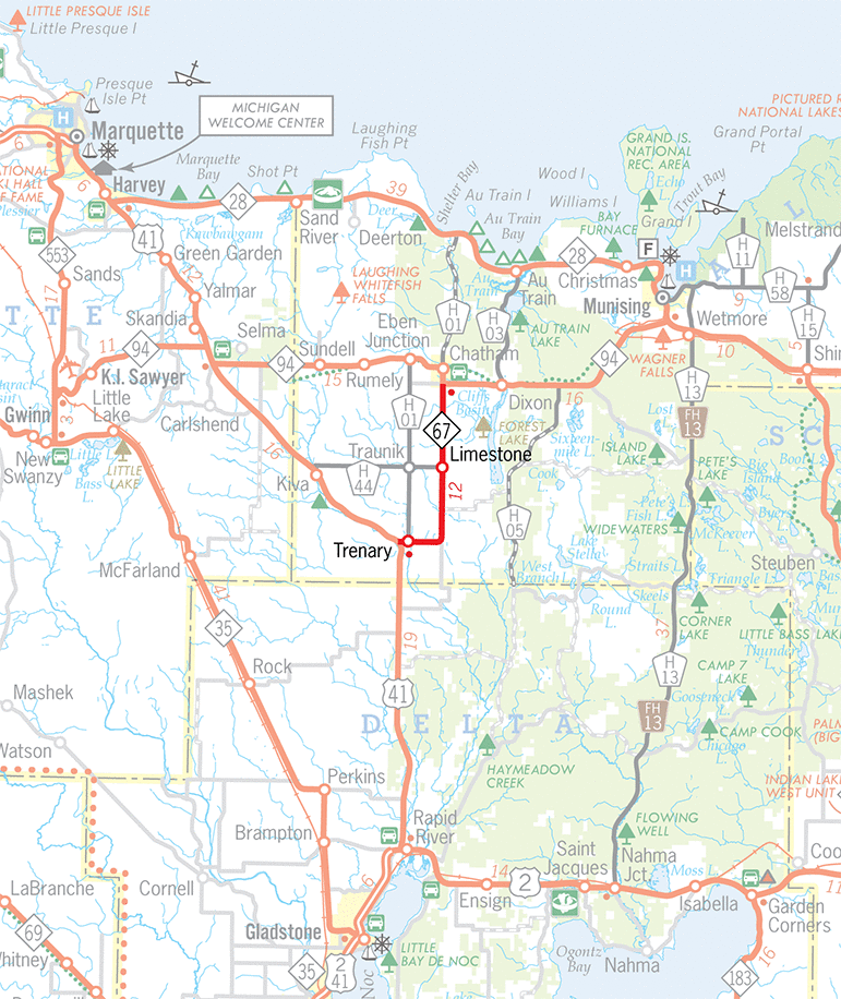 M-67 Route Map
