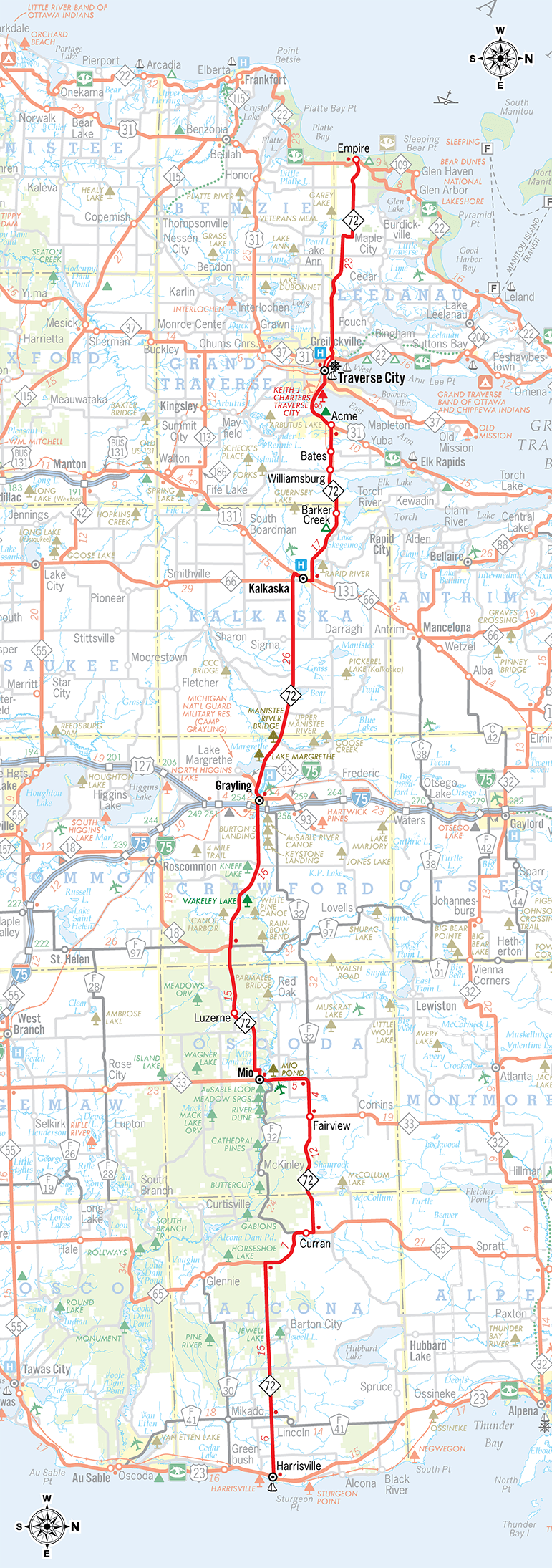M-72 Route Map