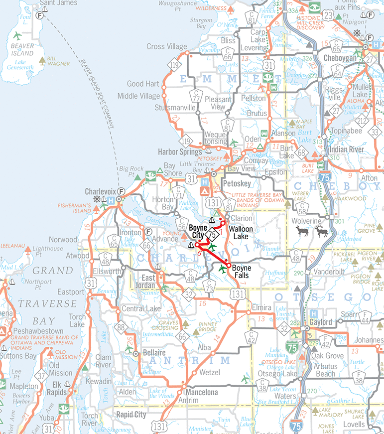 M-75 Route Map
