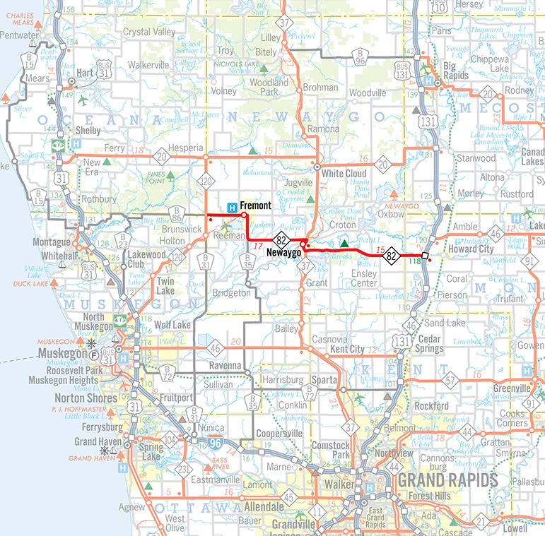 M-82 Route Map