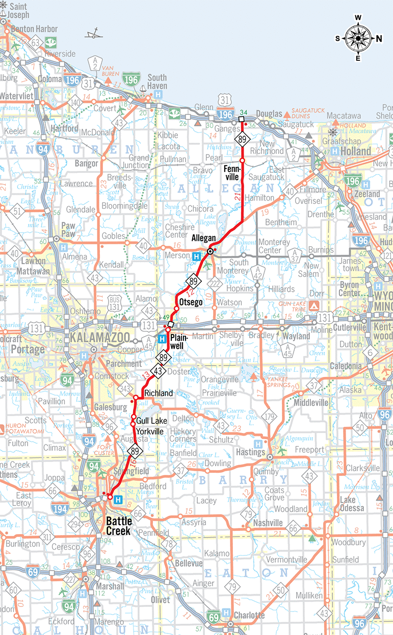 M-89 Route Map