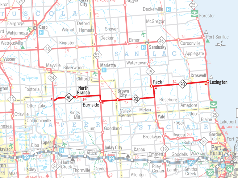 M-90 Route Map