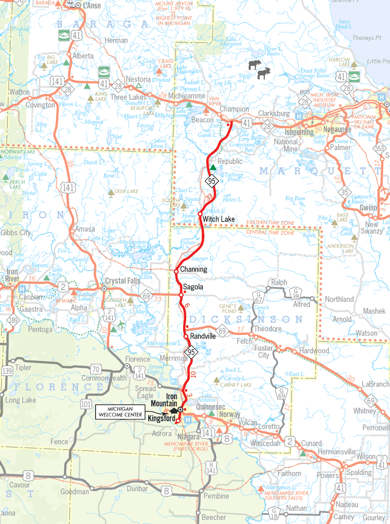 M-95 Route Map