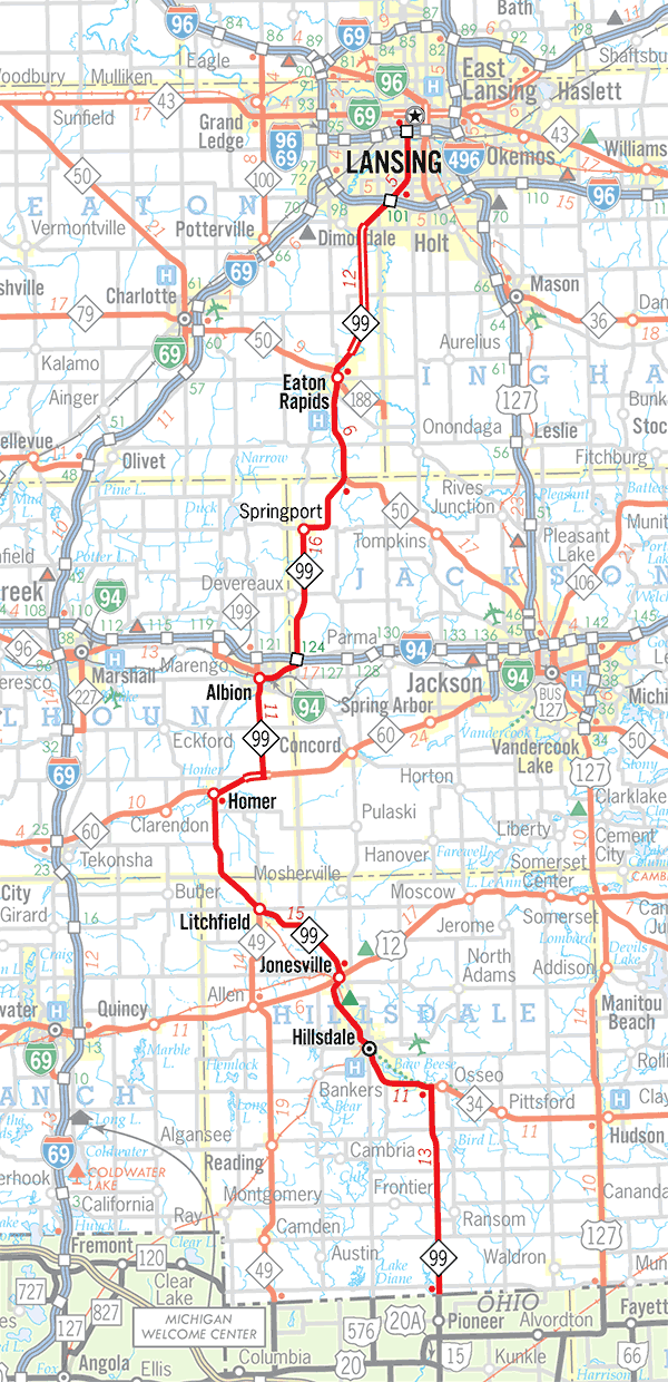 M-99 Route Map