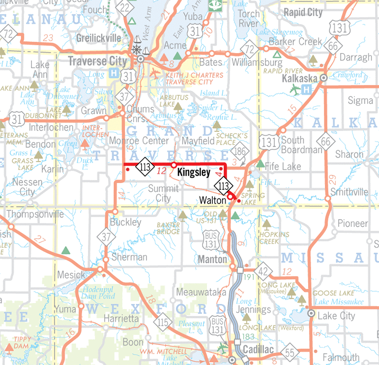 M-113 Route Map