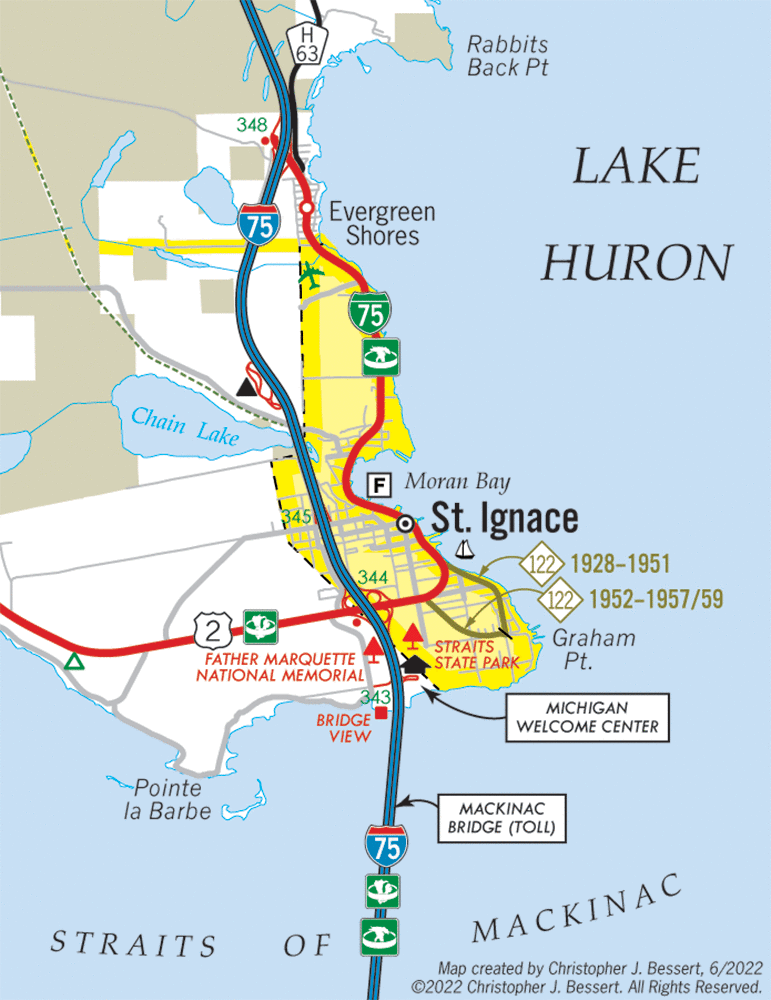 Former M-122 Route Map