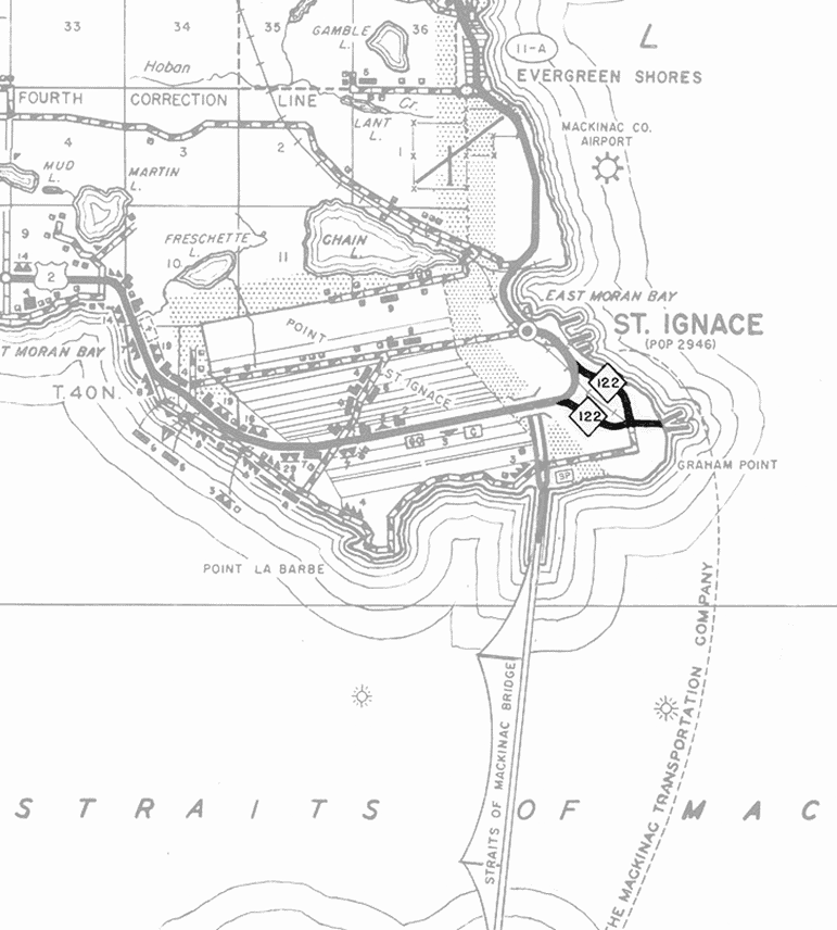 M-122 Route Map, MDSH 1956