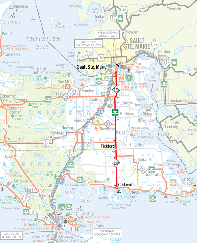 M-129 Route Map